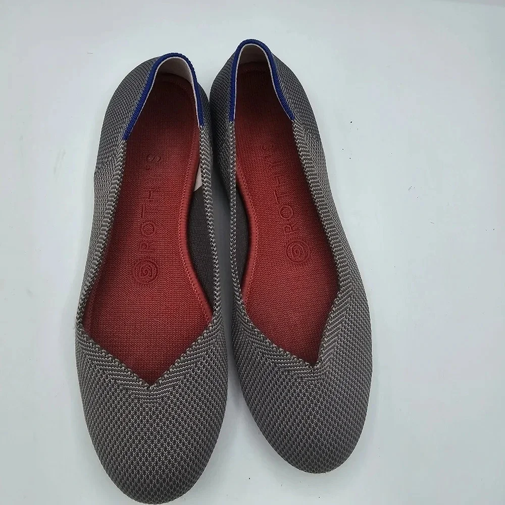 Rothy's The Flat Pebble Gray Textile Ballet Shoes Size 6.5